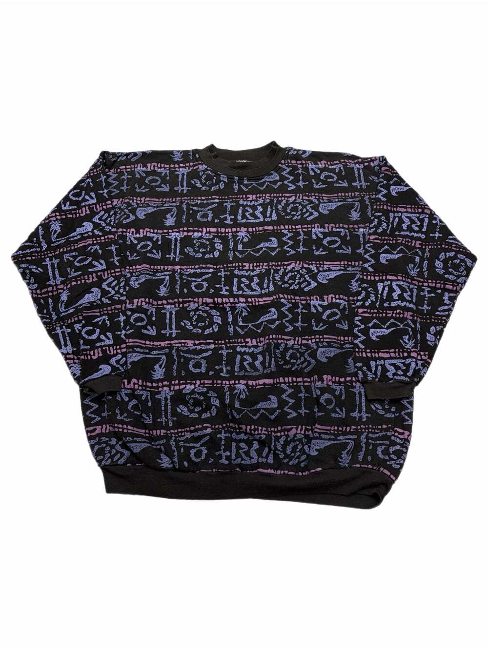 Vintage 80s/90s Abstract Graphic Print Oversized Sweatshirt Surf Beach